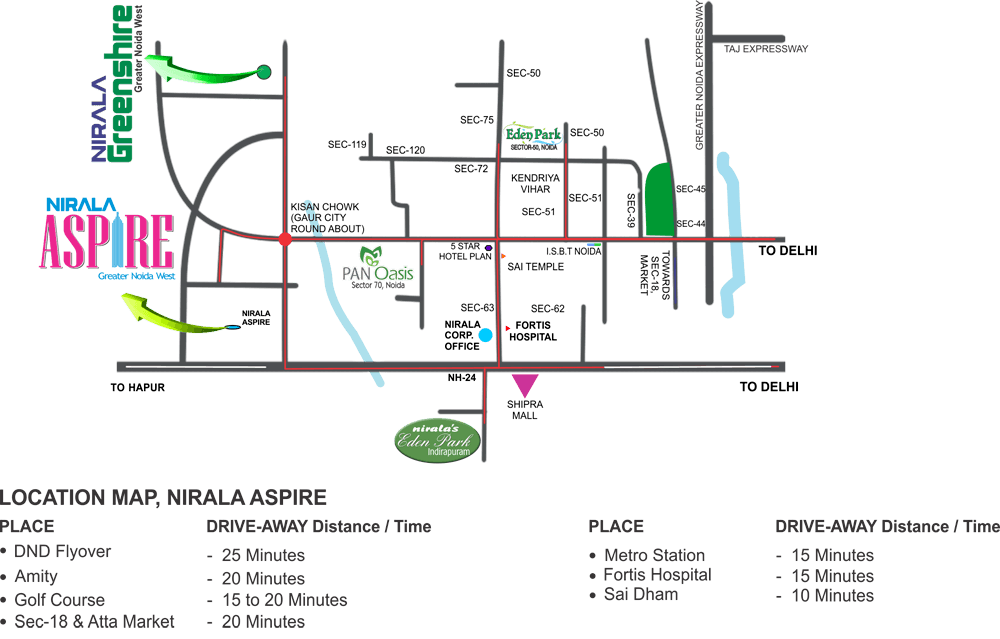 Nirala Aspire Location Map