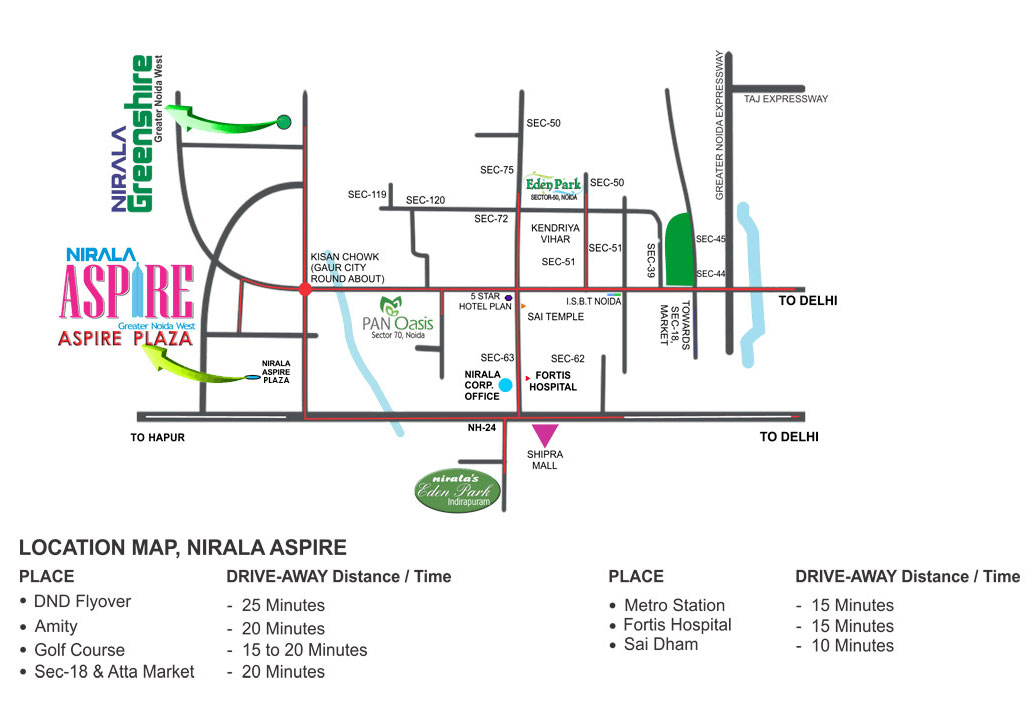Nirala Aspire Location Map